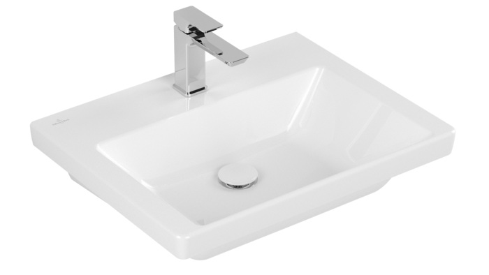 Villeroy & Boch Subway 3.0 wastafel 60x47 cm rechthoekig meubel wit glans 4A7061R1