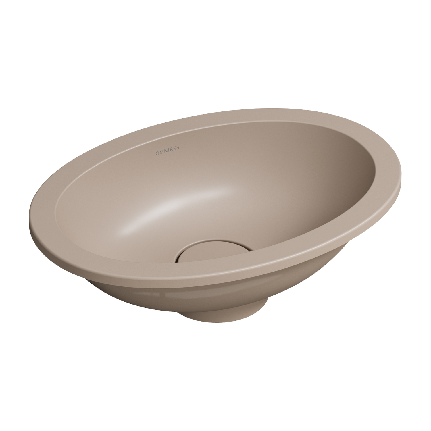 Omnires Shell M+ wastafel 38x25 cm ovaal onderblad brons/beige mat SHELL380UPDB