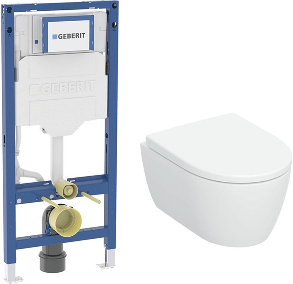 Set set toiletpot met toiletbril Geberit iCon 503.048.00.1, inbouwframe Geberit Duofix 111.320.00.6