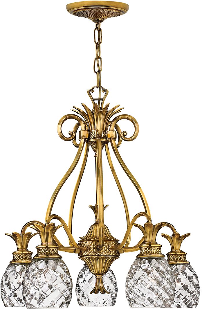 Elstead Lighting Plantation hanglamp 5x60 W messing HK-PLANTATION5-BB