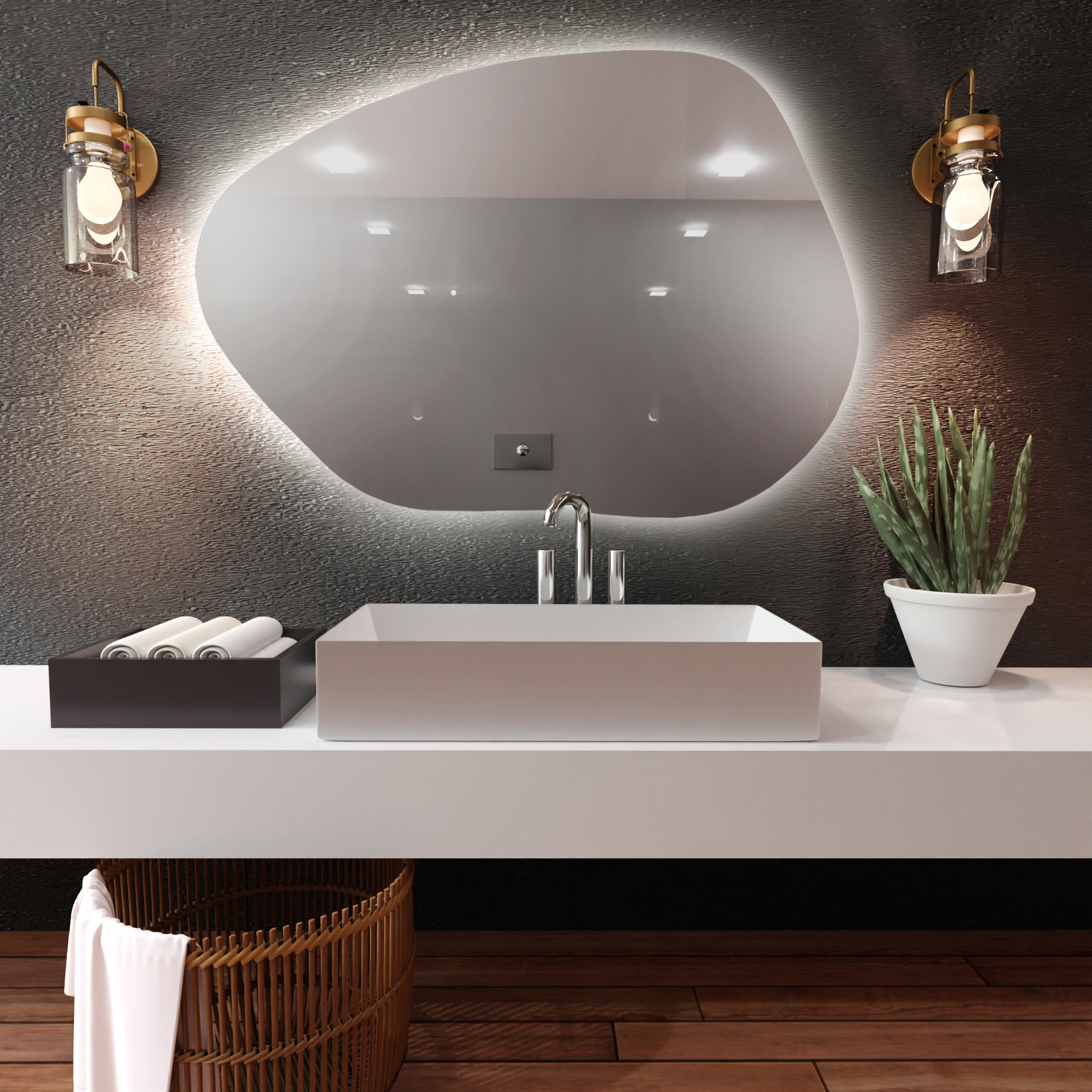 Baltica Design Bright Stain I spiegel 100x72 cm met verlichting met verwarmingsmat 5904107915852