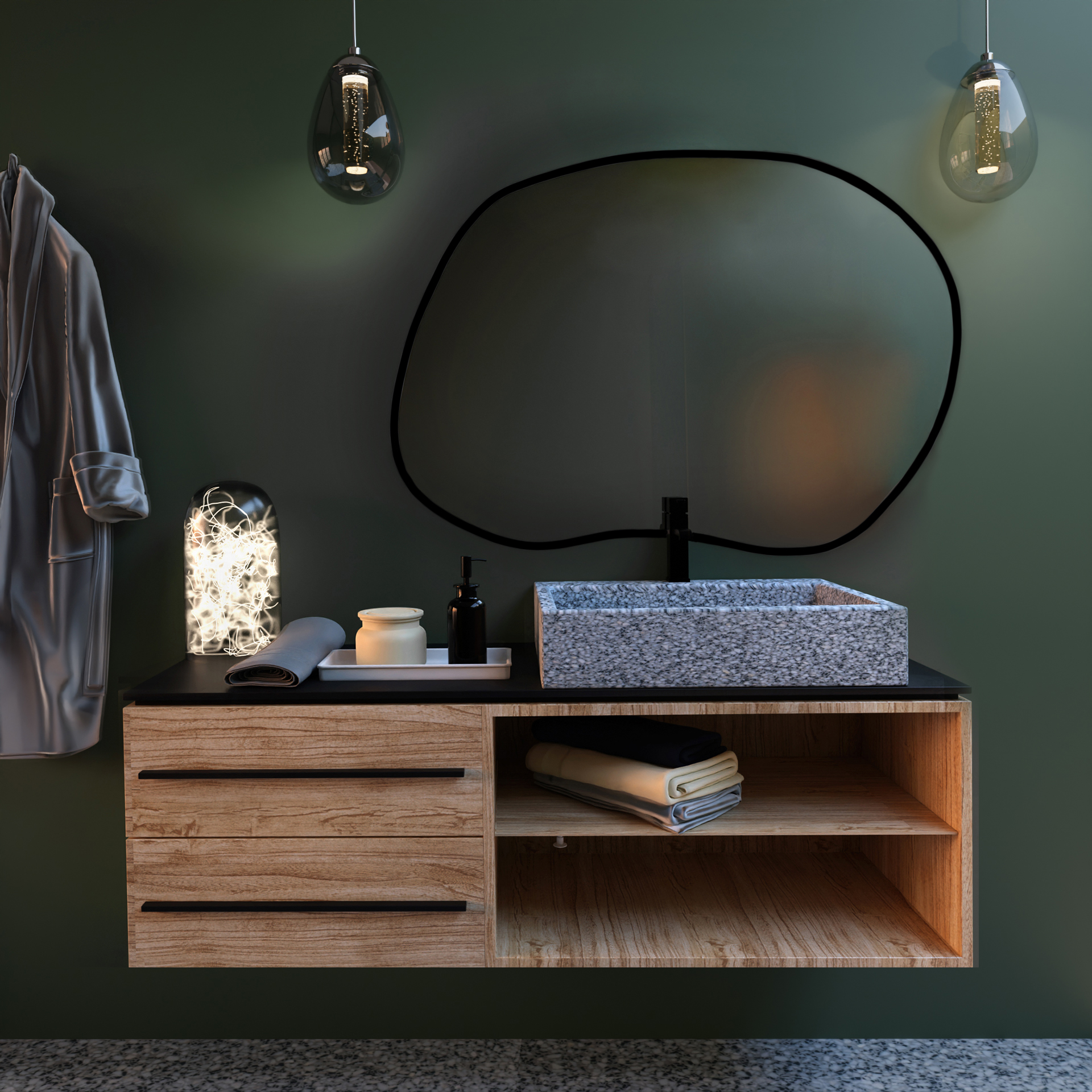 Baltica Design Tiny Border spiegel 80x57 cm zwart 5903003183440