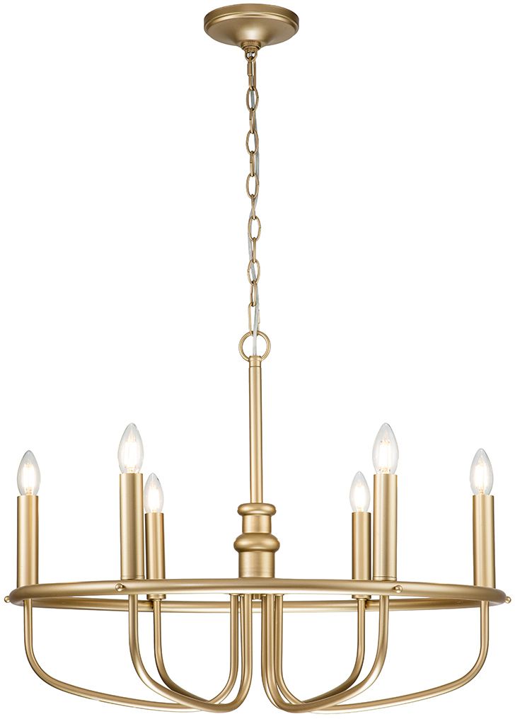 Elstead Lighting Capitol Hill hanglamp 6x40 W messing KL-CAPITOL-HILL6-PNBR