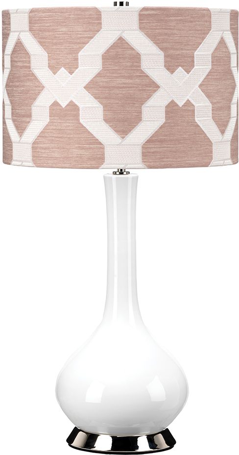 Elstead Lighting Milo tafellamp 1x60 W wit-nikkel-beige MILO-PN-TL-OVTH