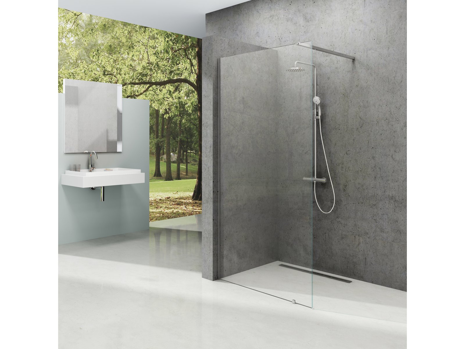 Ravak Walk-In Wall inloopdouchewand 120 cm aluminium glans/helder glas GW9WG0C0SZ1