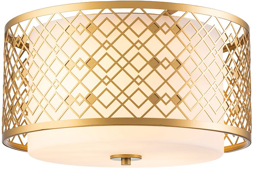 Elstead Lighting Ziggy plafond 2x60 W gouden ZIGGY-F-M-LG