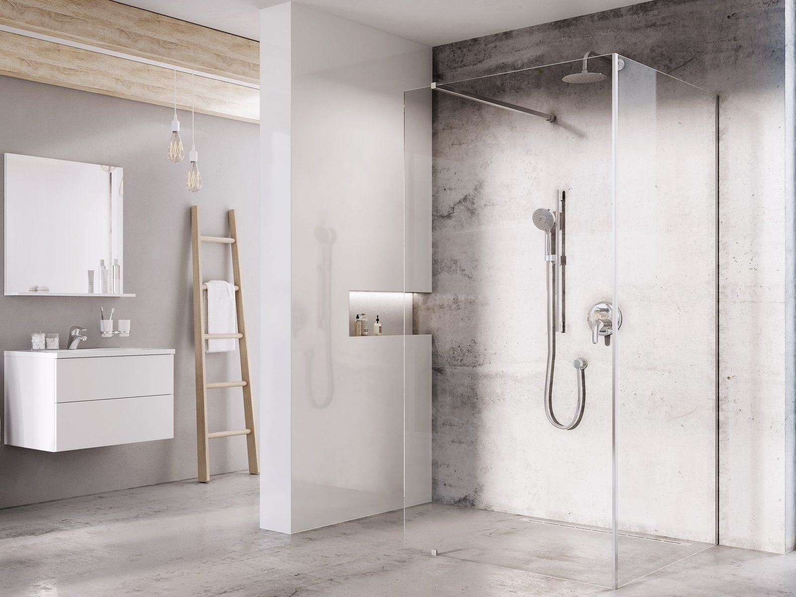 Ravak Walk-In Corner set wanden 120 cm chroom glans/helder glas GW1CG7C0SZ1