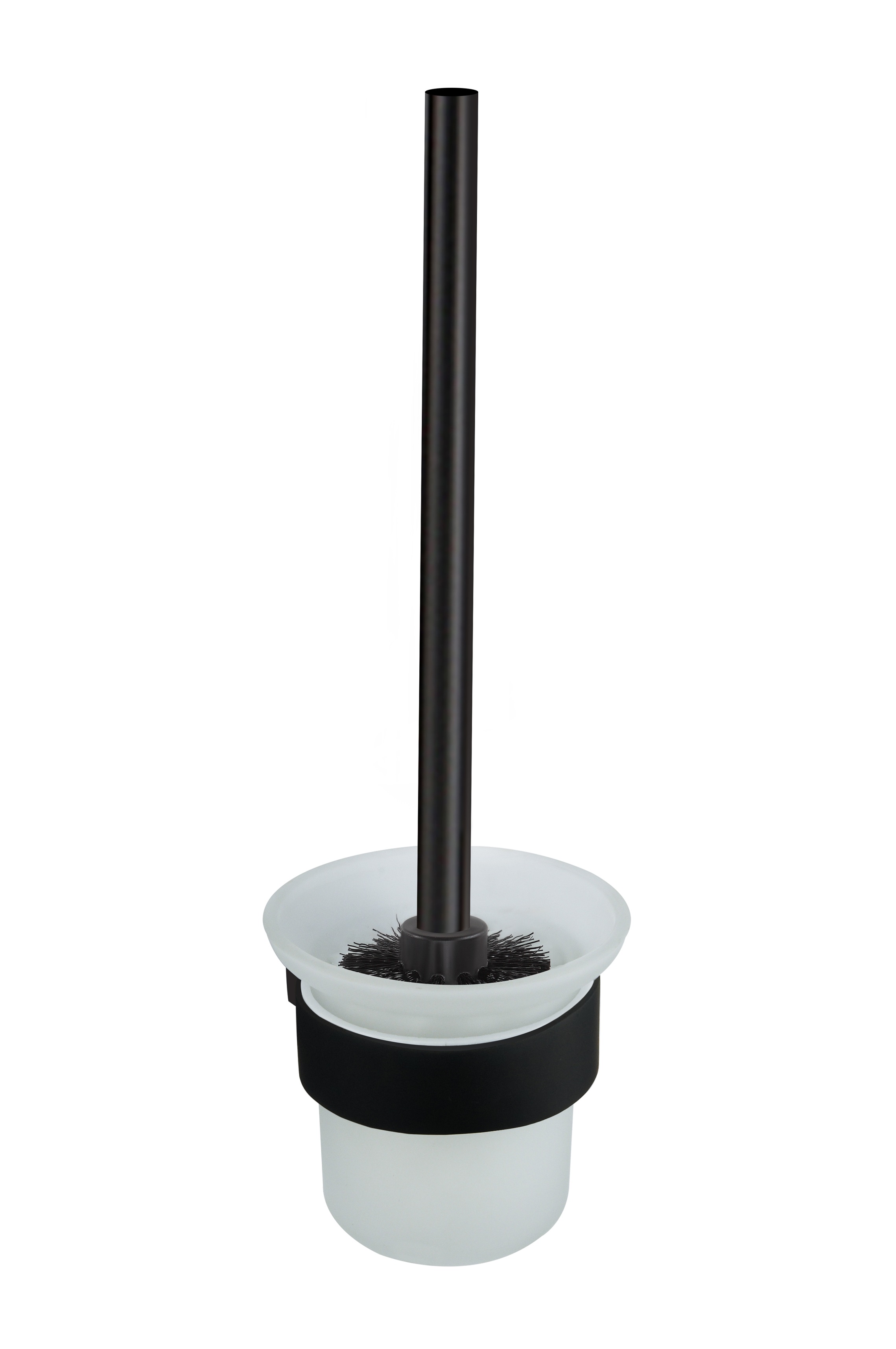 Faneco Sydney toiletborstel ingeschroefd glas-zwart HSTB1XBL