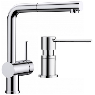 Set keukenkraan Blanco Linus-S 512402, vloeistofdispenser Blanco Lato 525808