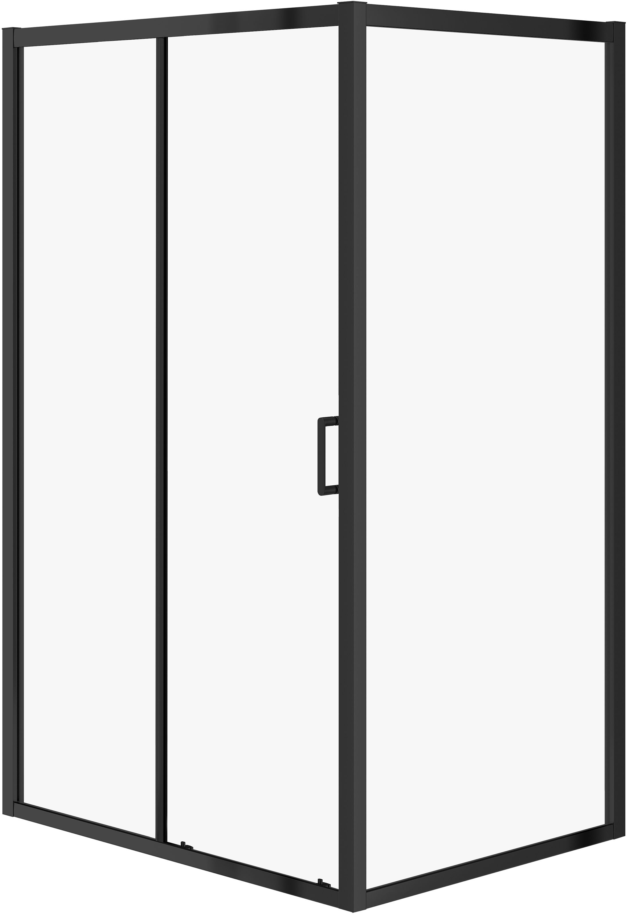 Cersanit Arteco douchecabine 120x90 cm rechthoekig zwart mat/helder glas S913-018