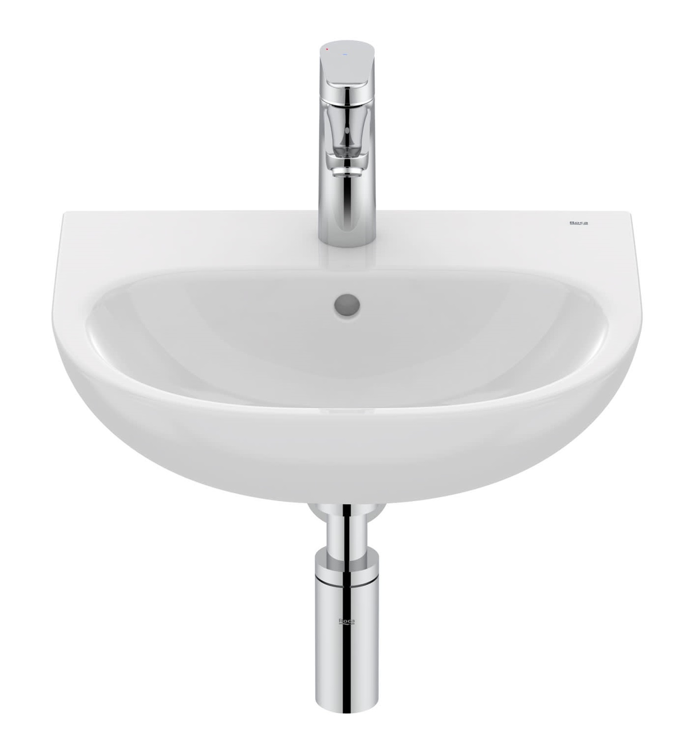 Roca Victoria wastafel 45x38 cm halfrond wit glans A325V04000