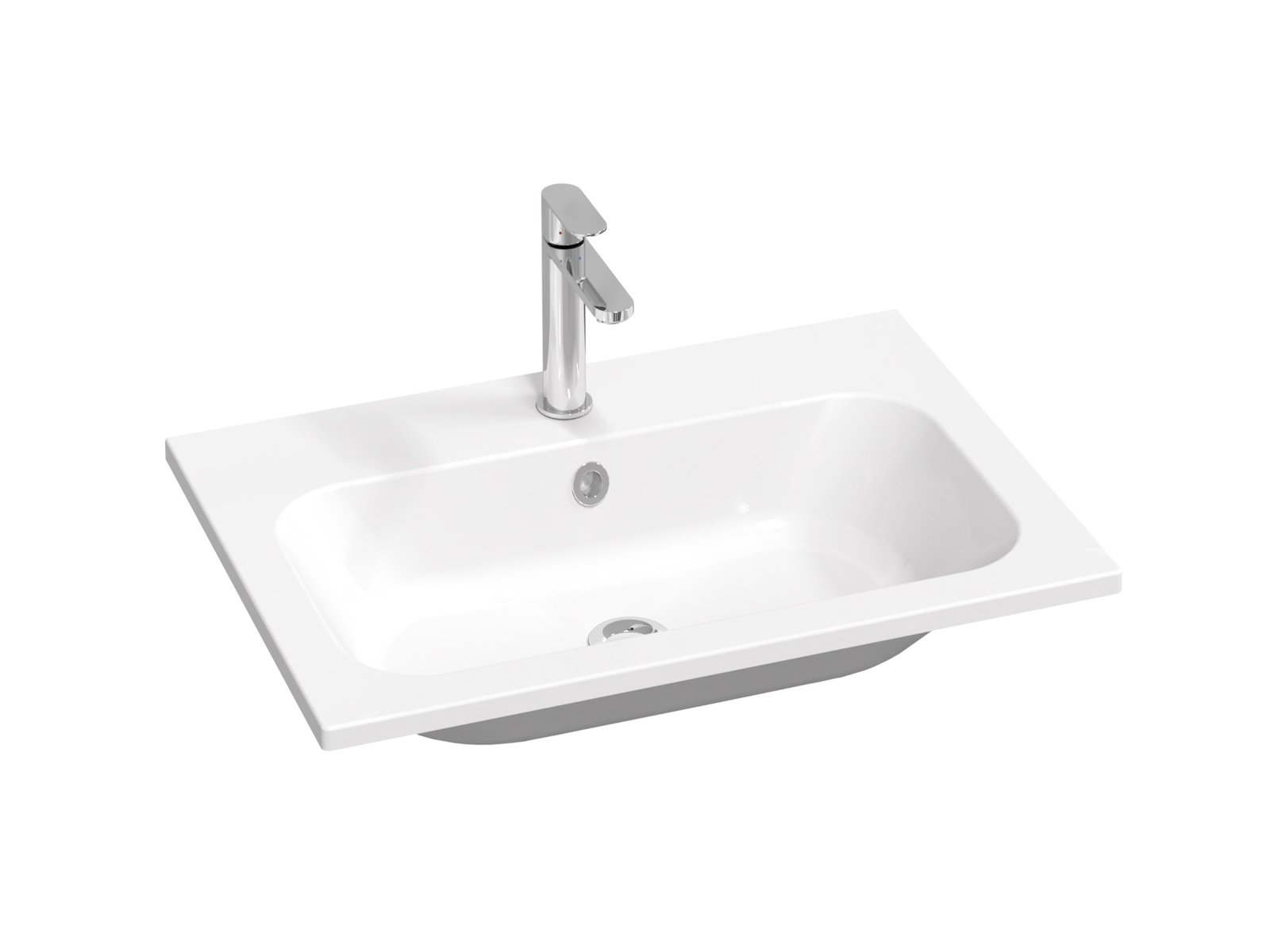 Ravak Chrome wastafel 70x49 cm rechthoekig meubel wit glans XJG01170001