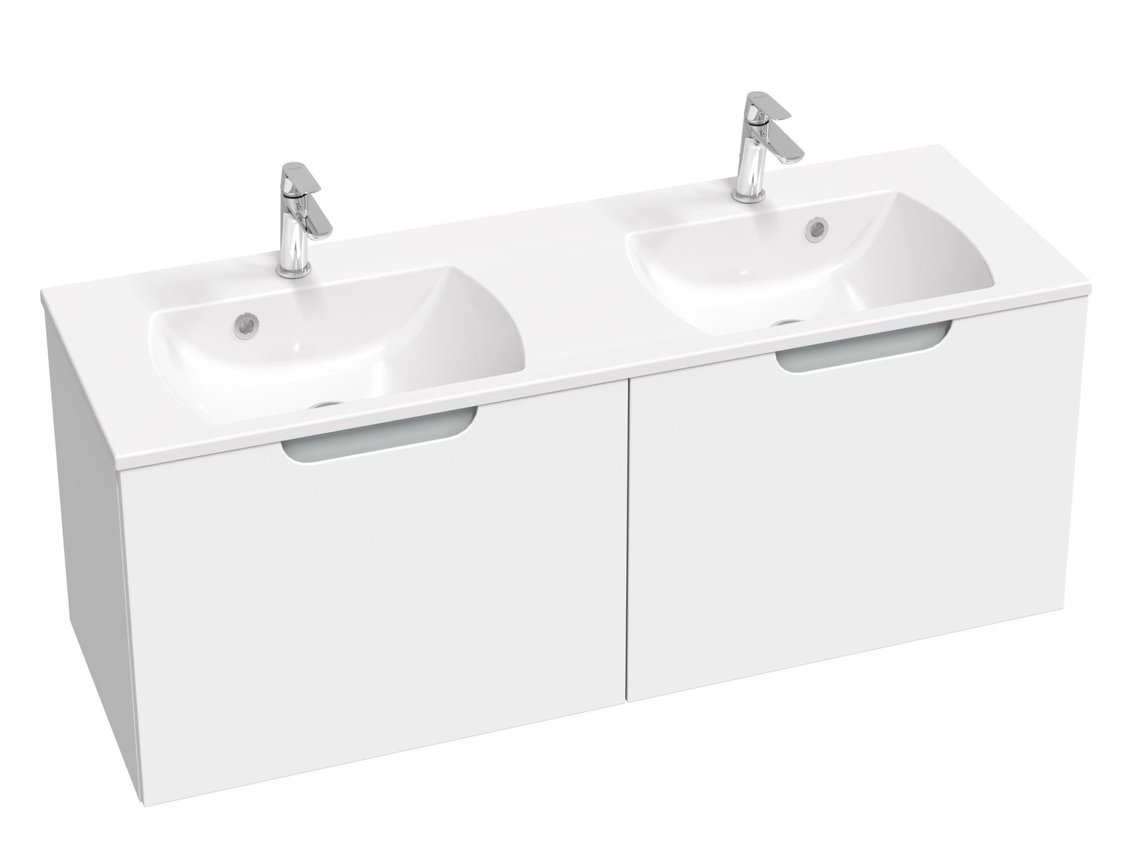 Ravak Classic II kast 130x45x47 cm hangend onder de wastafel wit-grijs X000001483