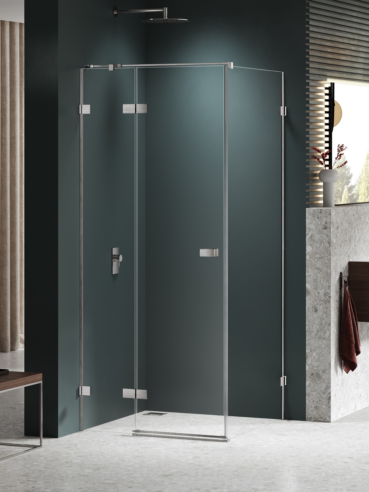 New Trendy Avexa Nickel Brushed douchecabine 120x100 cm rechthoekig nikkel geborsteld/helder glas EXK-8498
