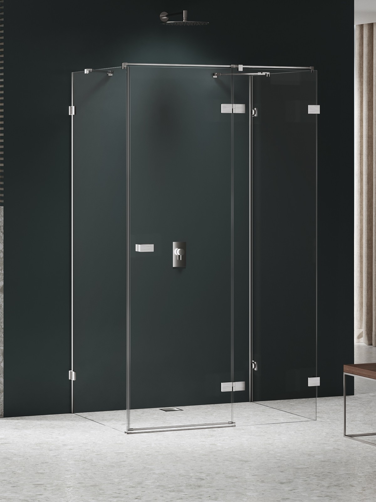 New Trendy Avexa Nickel Brushed douchecabine 120x90 cm rechthoekig nikkel geborsteld/helder glas EXK-8620