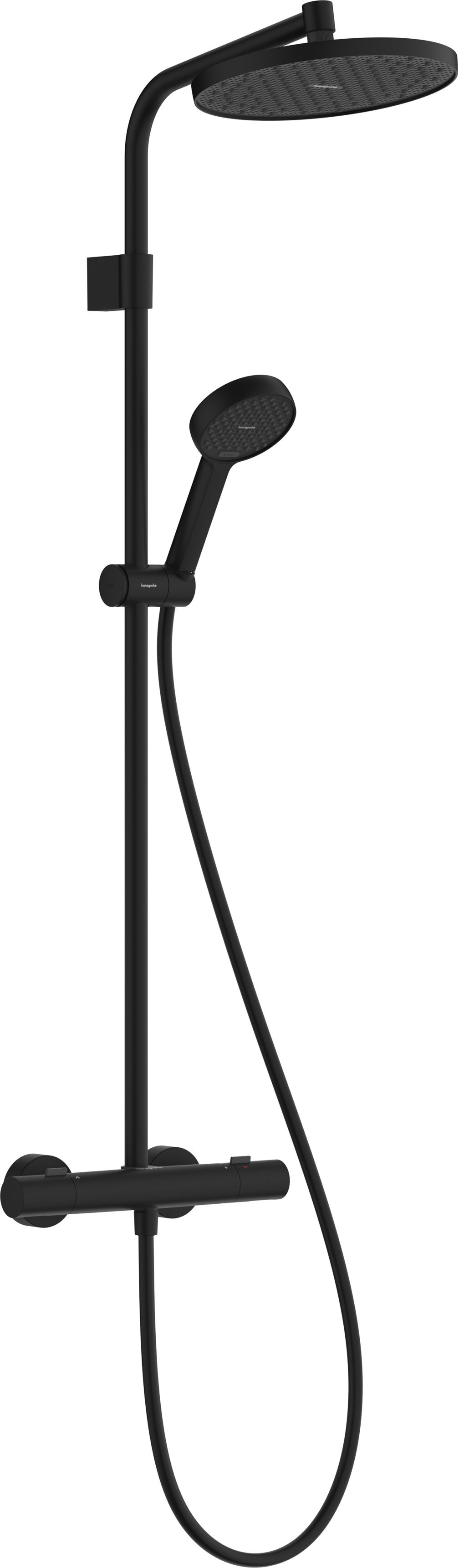 Hansgrohe Activera S bad- en doucheset wand met thermostaat met regendouche zwart 28083670
