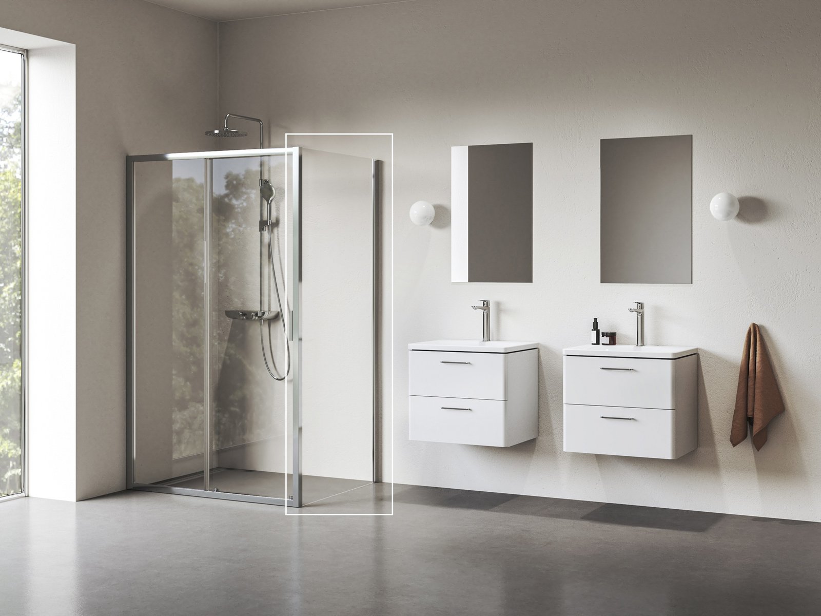 Ravak Blix II douchewand 80 cm aluminium glans/helder glas 9BM40C00Z1