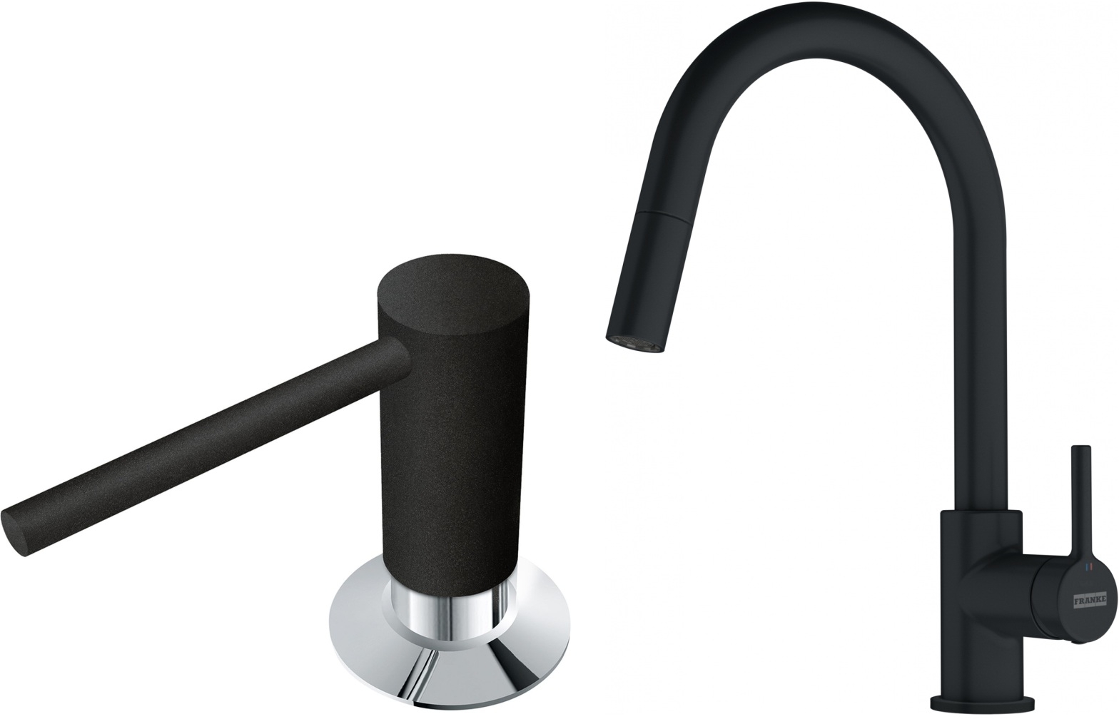 Set keukenkraan Franke Lina 115.0626.053, vloeistofdispenser Franke Comfort 112.0652.763