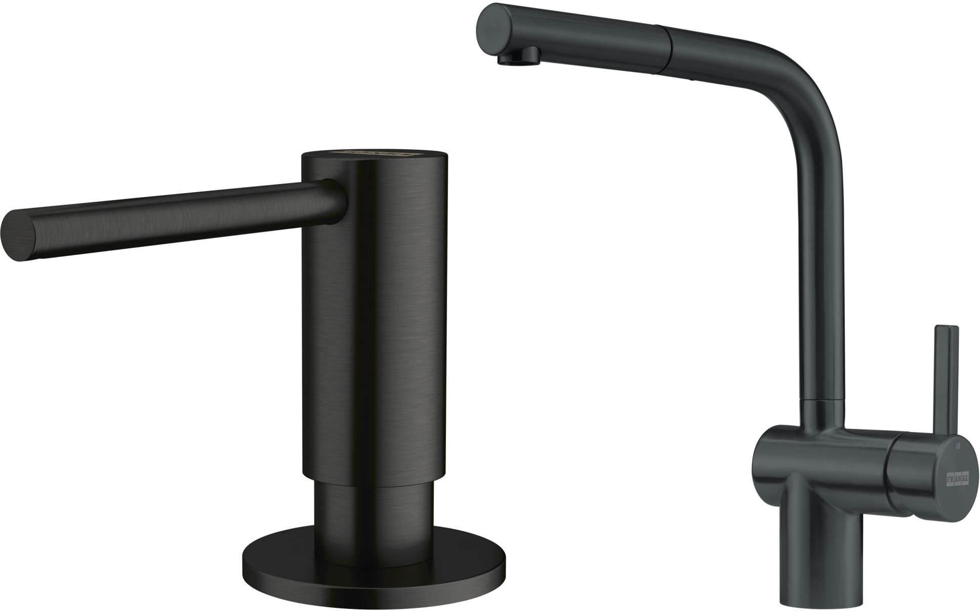 Set keukenkraan Franke Atlas 115.0550.427, vloeistofdispenser Franke Atlas 112.0717.102