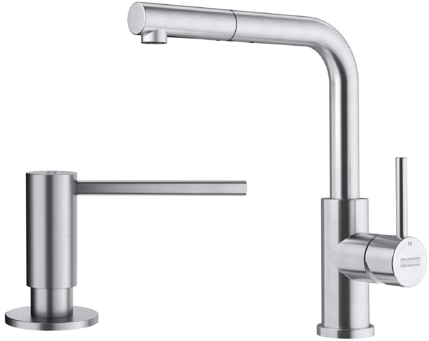 Set keukenkraan Franke Smart Glenda 115.0706.986, vloeistofdispenser Franke Atlas 112.0717.084
