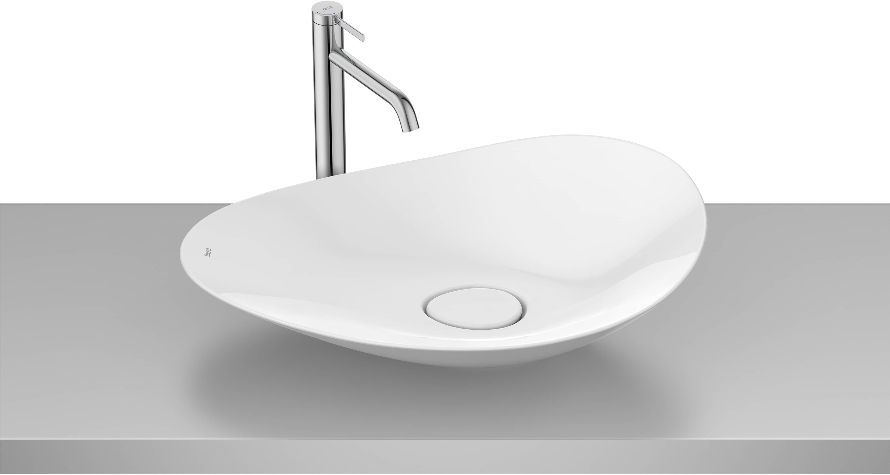 Roca Ohtake wastafel 62.5x38.5 cm opbouw wit glans A327A1P000