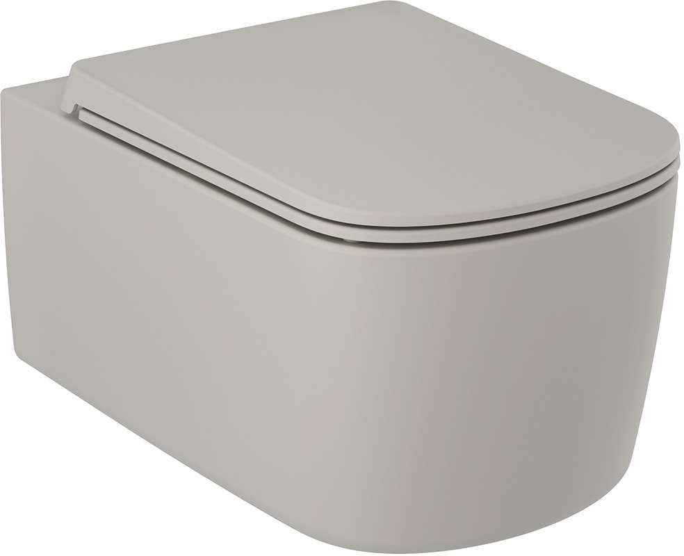 Kludi Resa S toiletpot hangend zonder kraag met vortexspoeling grijs mat 27WCW01O2