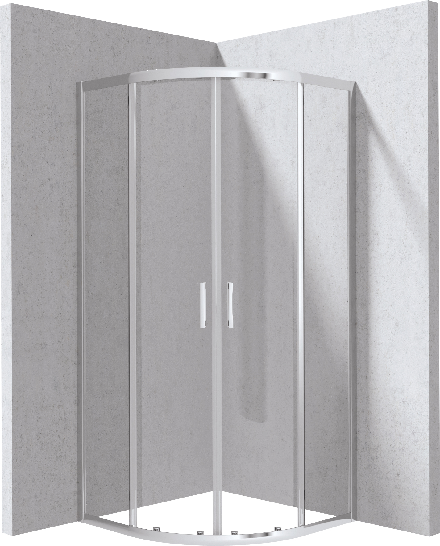 Deante Funkia Evo douchecabine 90x90 cm halfrond chroom glans/helder glas KYP_0099P