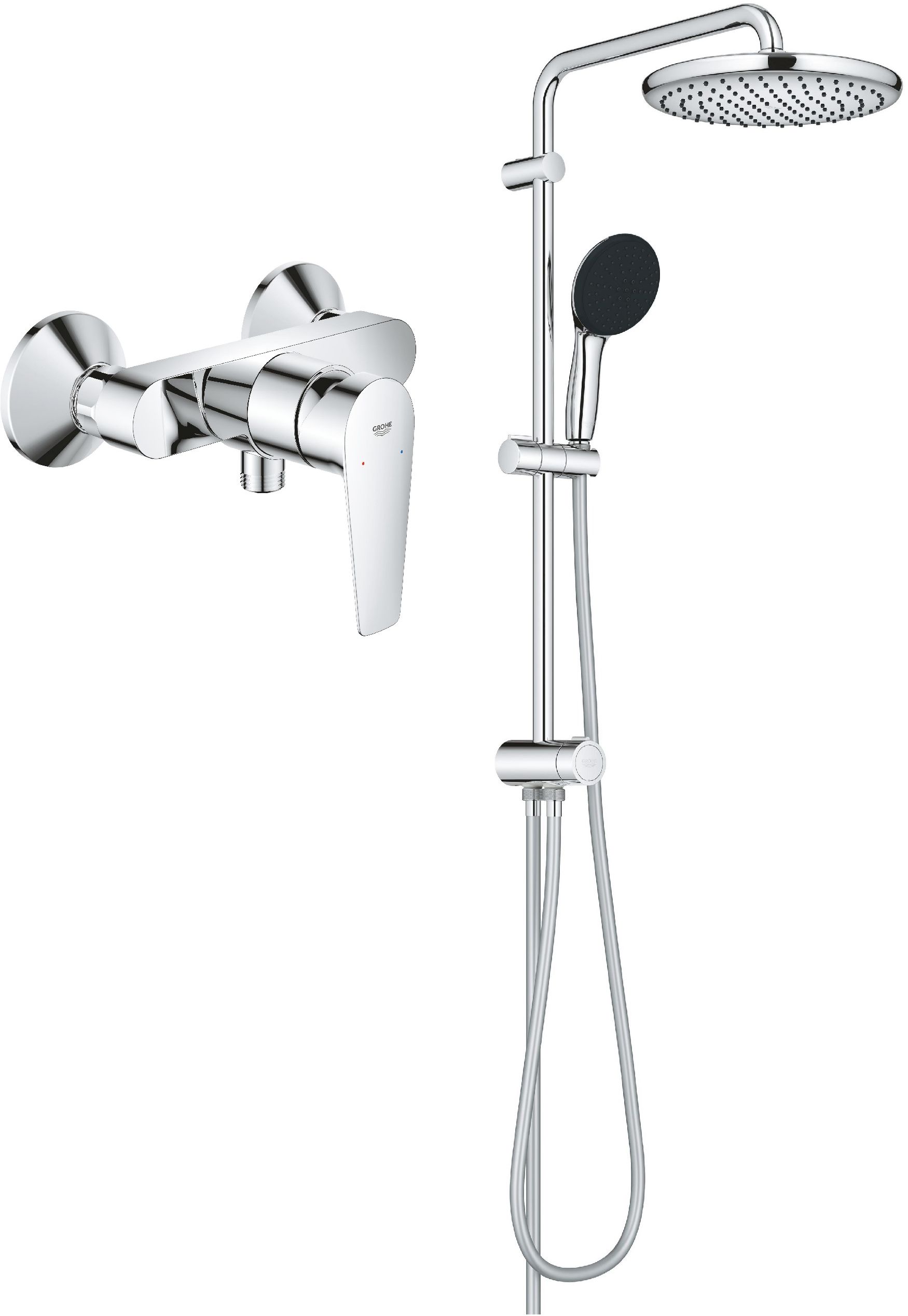 Set doucheset Grohe Vitalio Start System 26680001, douchekraan Grohe Start Edge 24197001