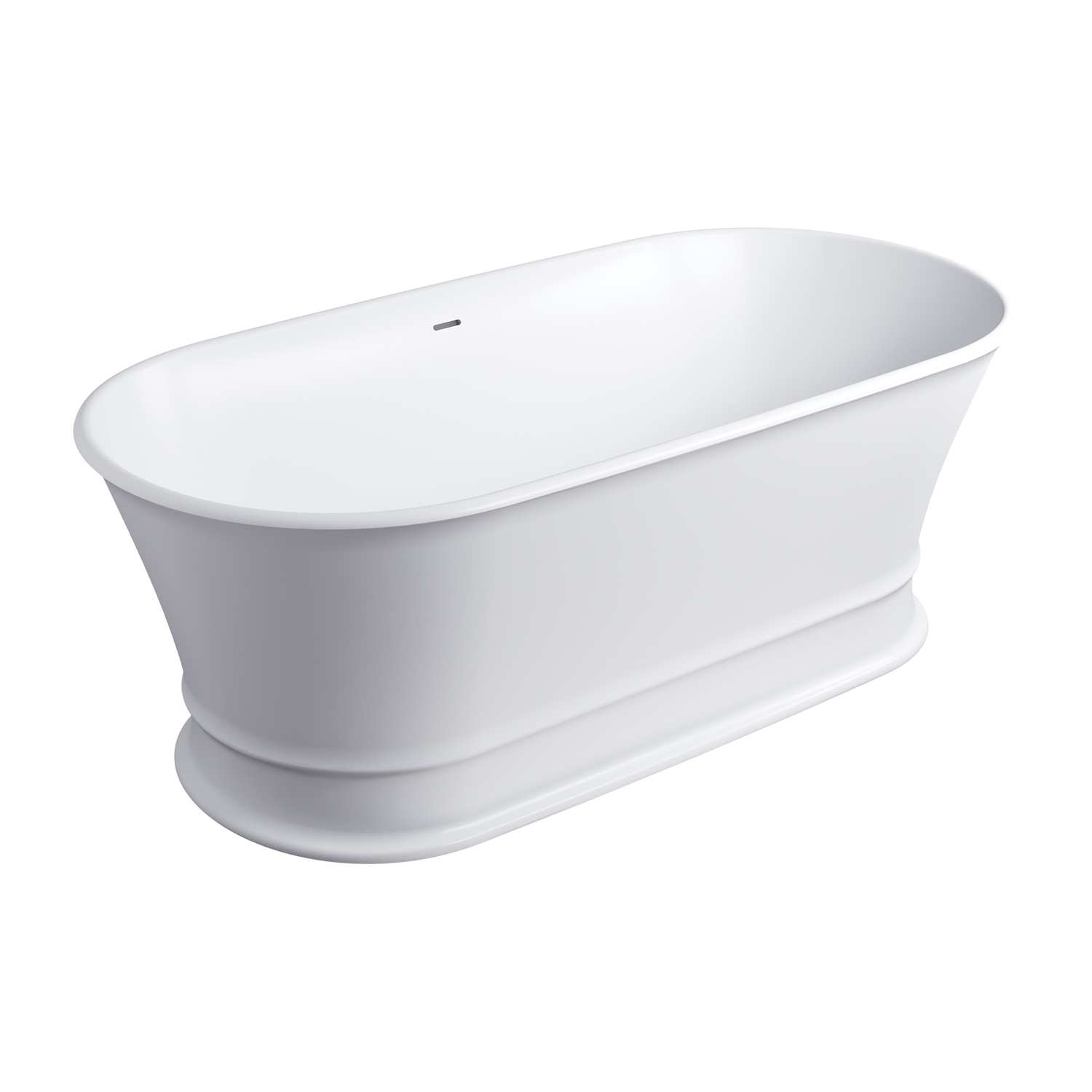 Omnires Classica M+ vrijstaand bad 170x84 cm ovaal wit CLASSICA170WWZPBM