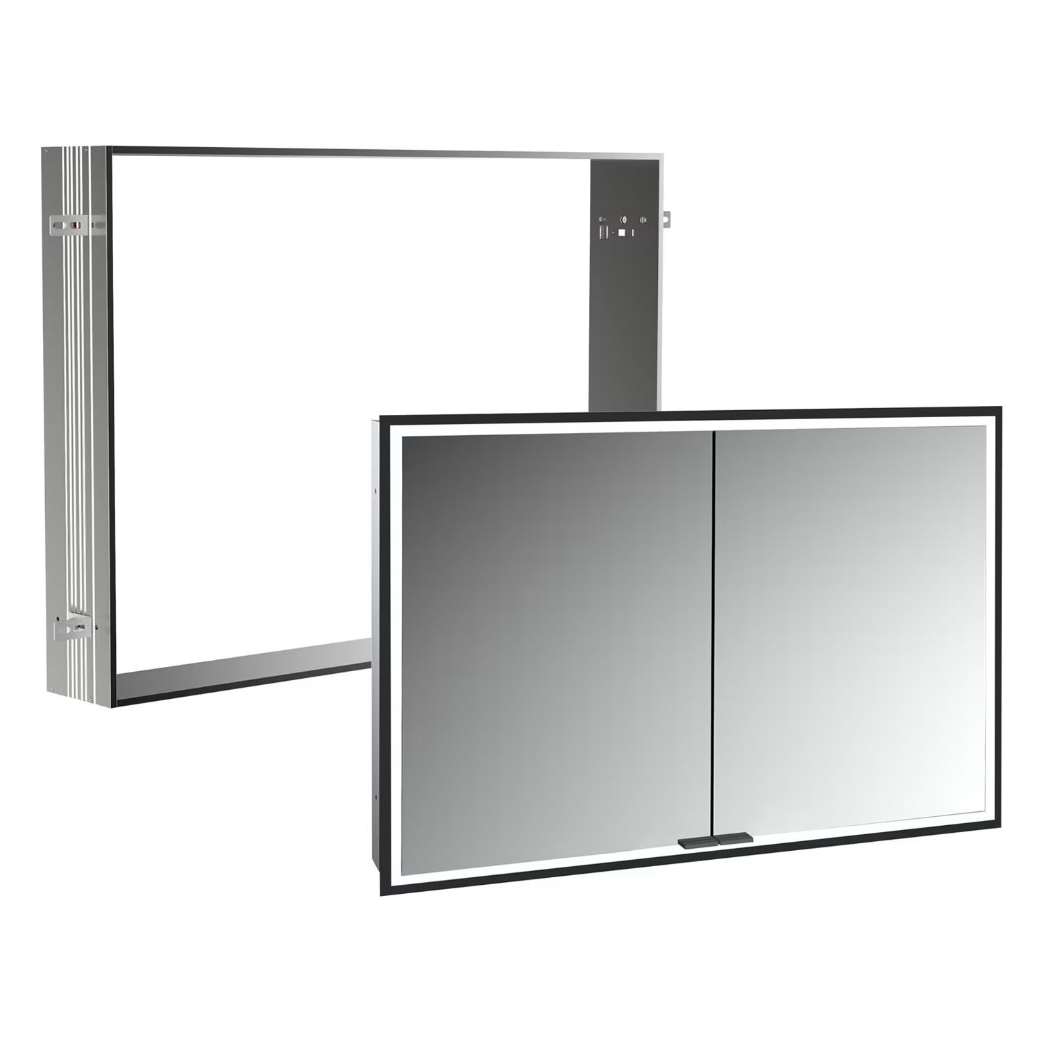 Set kast Kronenbach Cube 2.0 KB100226MB, inbouw spiegelframe Kronenbach Cube 2.0 NU1000031NU