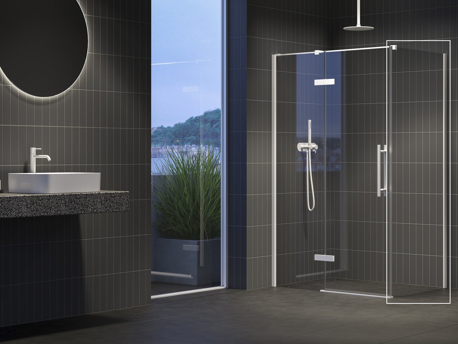 Ravak Cool! douchewand 80 cm wit mat/helder glas X9VV40E00Z1