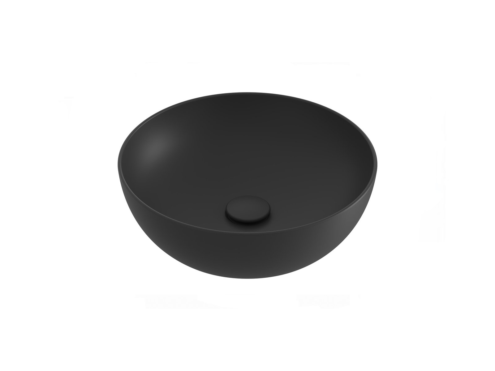 Ravak Uni Slim wastafel 40x40 cm rond opbouw antraciet mat XJX03140000