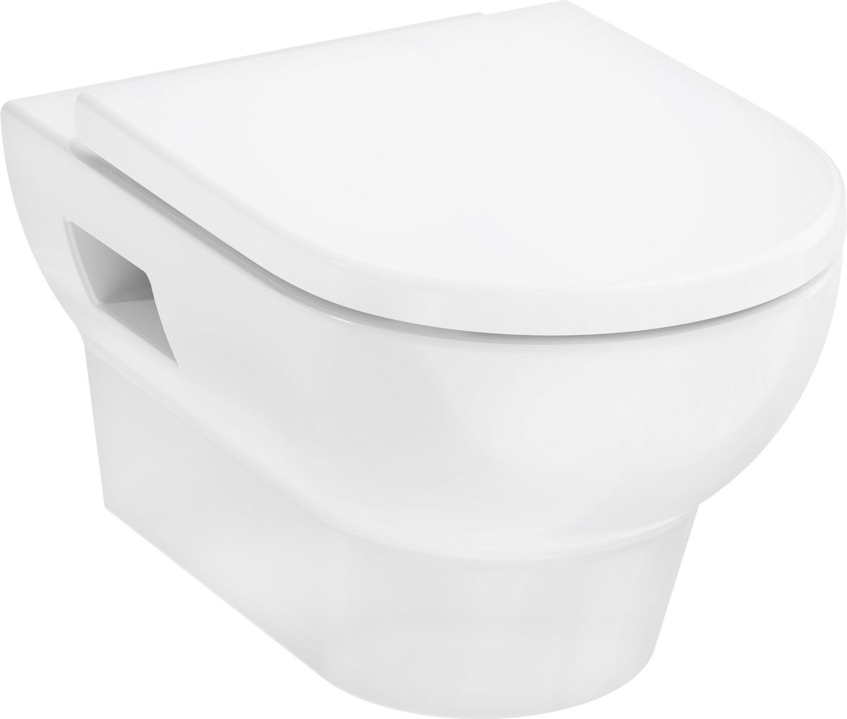 Hansgrohe GladeLake S toiletpot met softclose toiletbril hangend zonder kraag wit glans 60309450