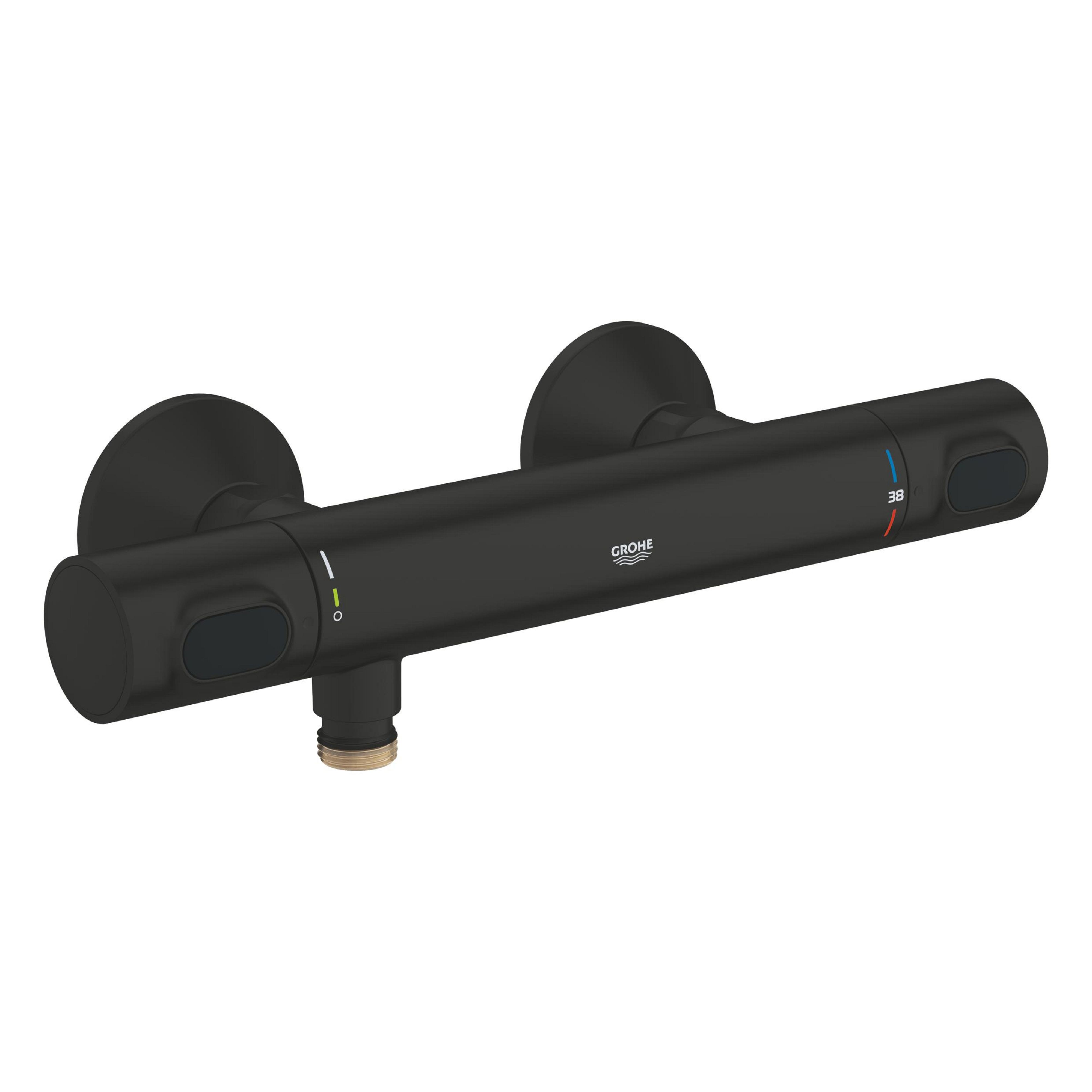 Grohe Precision Flow douchekraan wand met thermostaat zwart 348402430