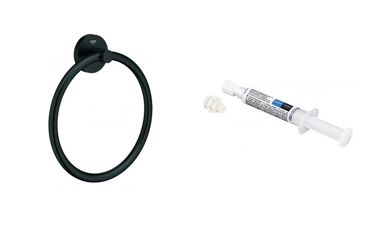 Set handdoekhanger Grohe Start 411742430, lijm Grohe QuickGlue 41127000