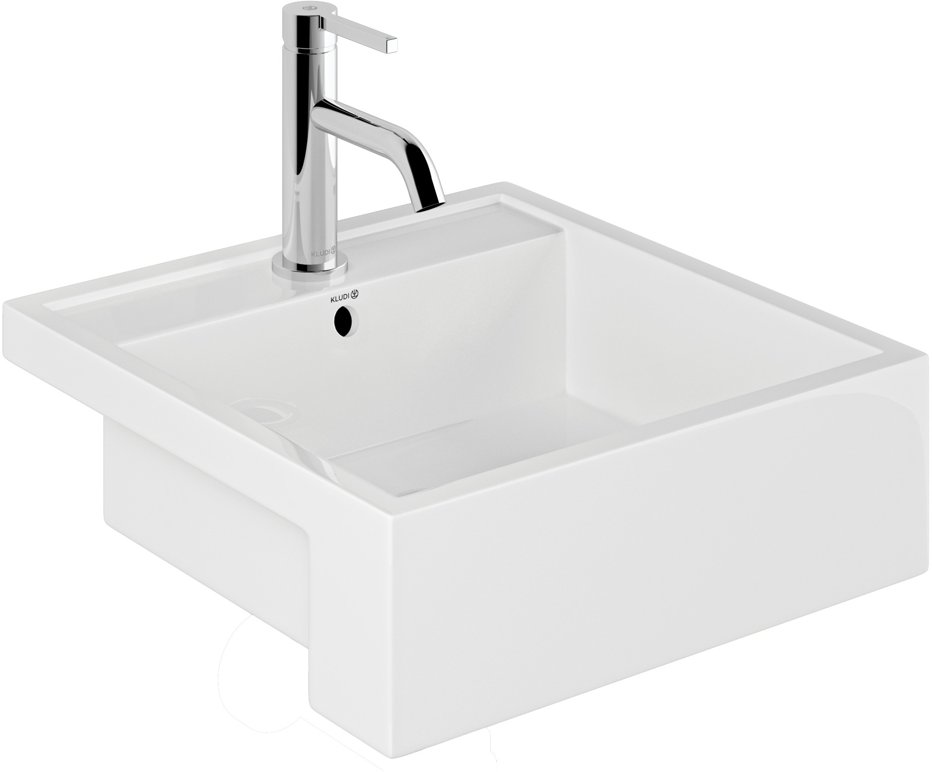 Kludi Resa wastafel 46x46 cm vierkant inbouw wit glans 57W0143
