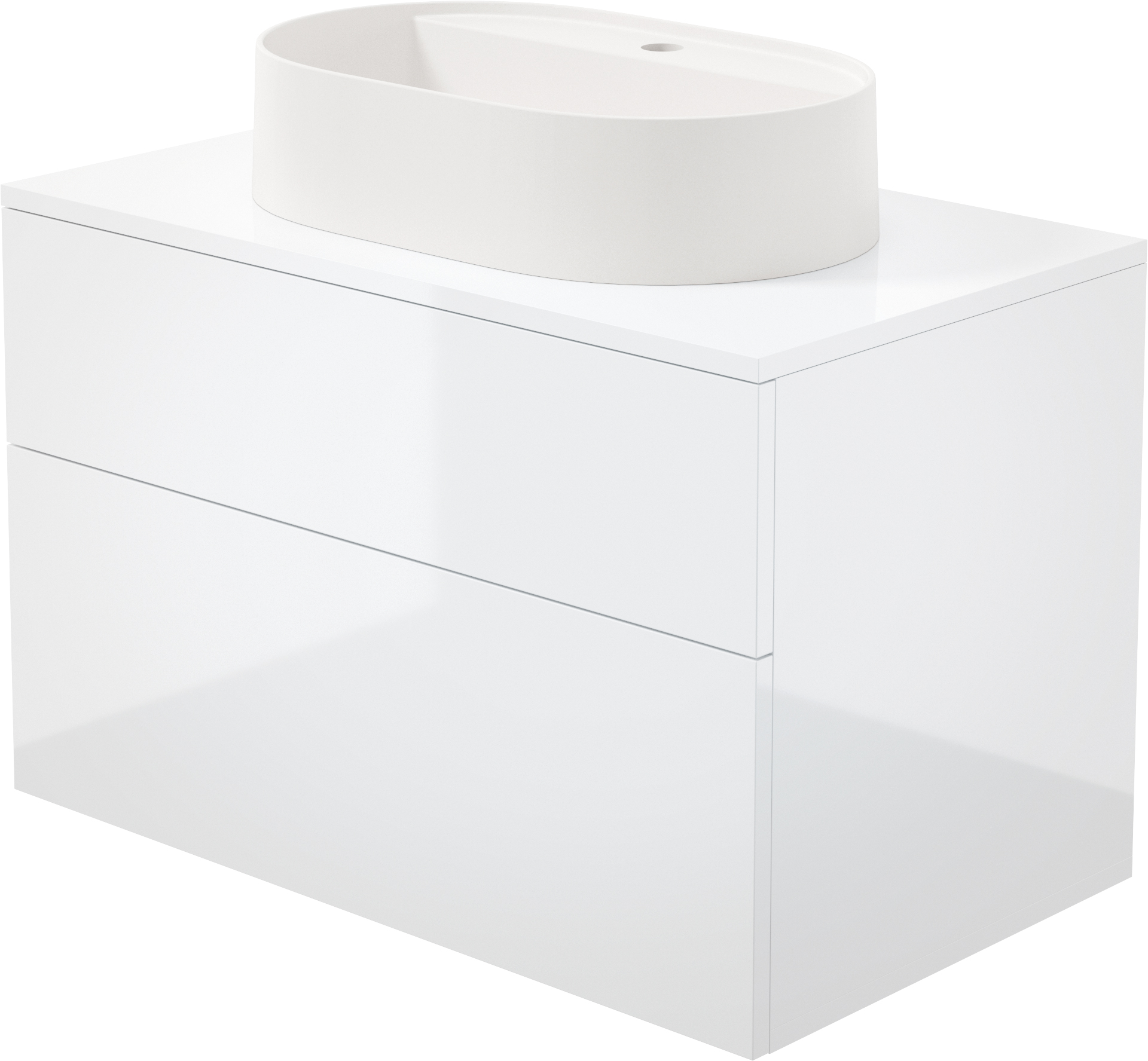 Deante Prizma wastafel met kast en wastafelblad 80 cm wit SD6B8SAU6B