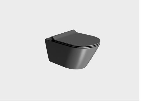 GSI Kube X toiletpot hangend zonder kraag zwart 941526