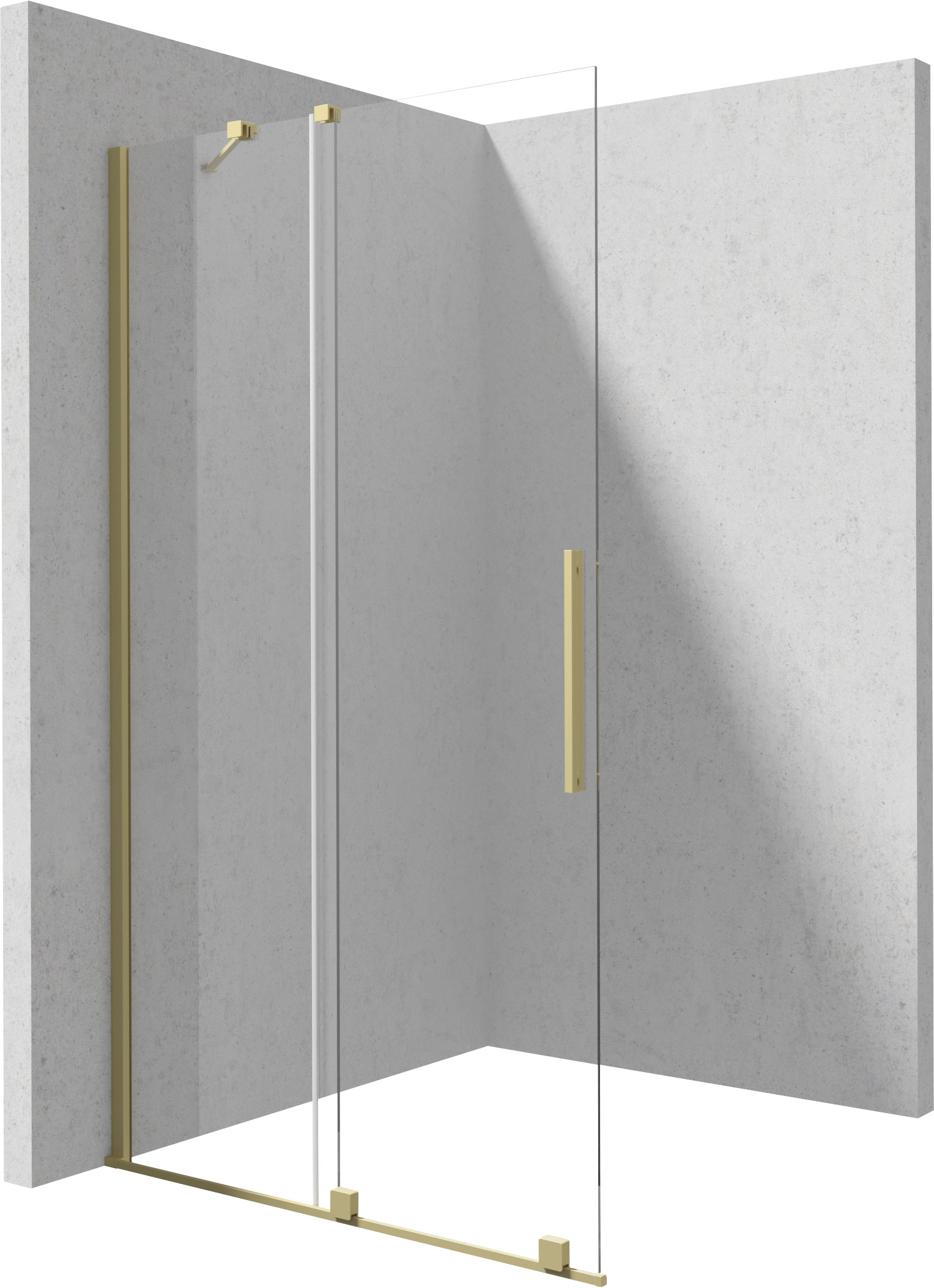 Deante Prizma inloopdouchewand 80 cm gouden geborsteld/helder glas KTJR_38R