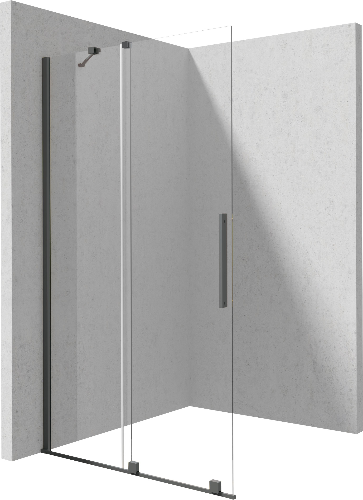 Deante Prizma inloopdouchewand 80 cm grafiet mat/helder glas KTJD_38R