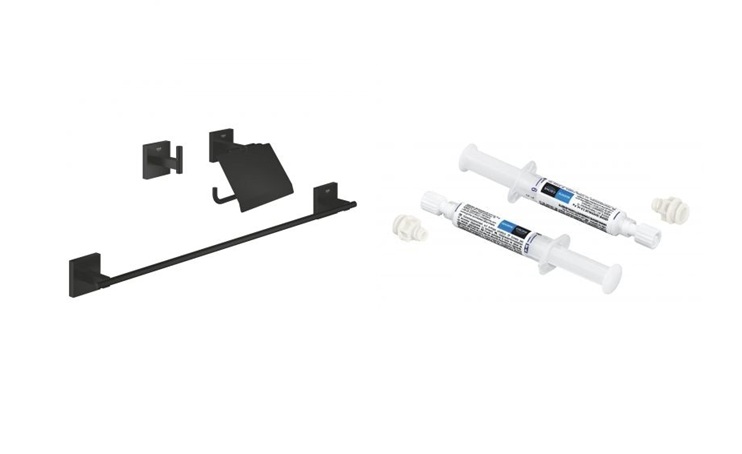 Set 3-in-1 accessoirekit Grohe Start Cube 411242430, lijm Grohe 41128000
