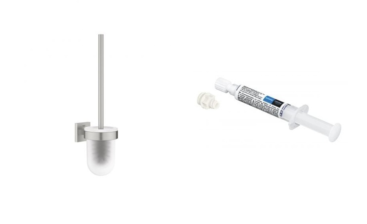 Set toiletborstel Grohe Start Cube 40977DC0, lijm Grohe QuickGlue 41127000