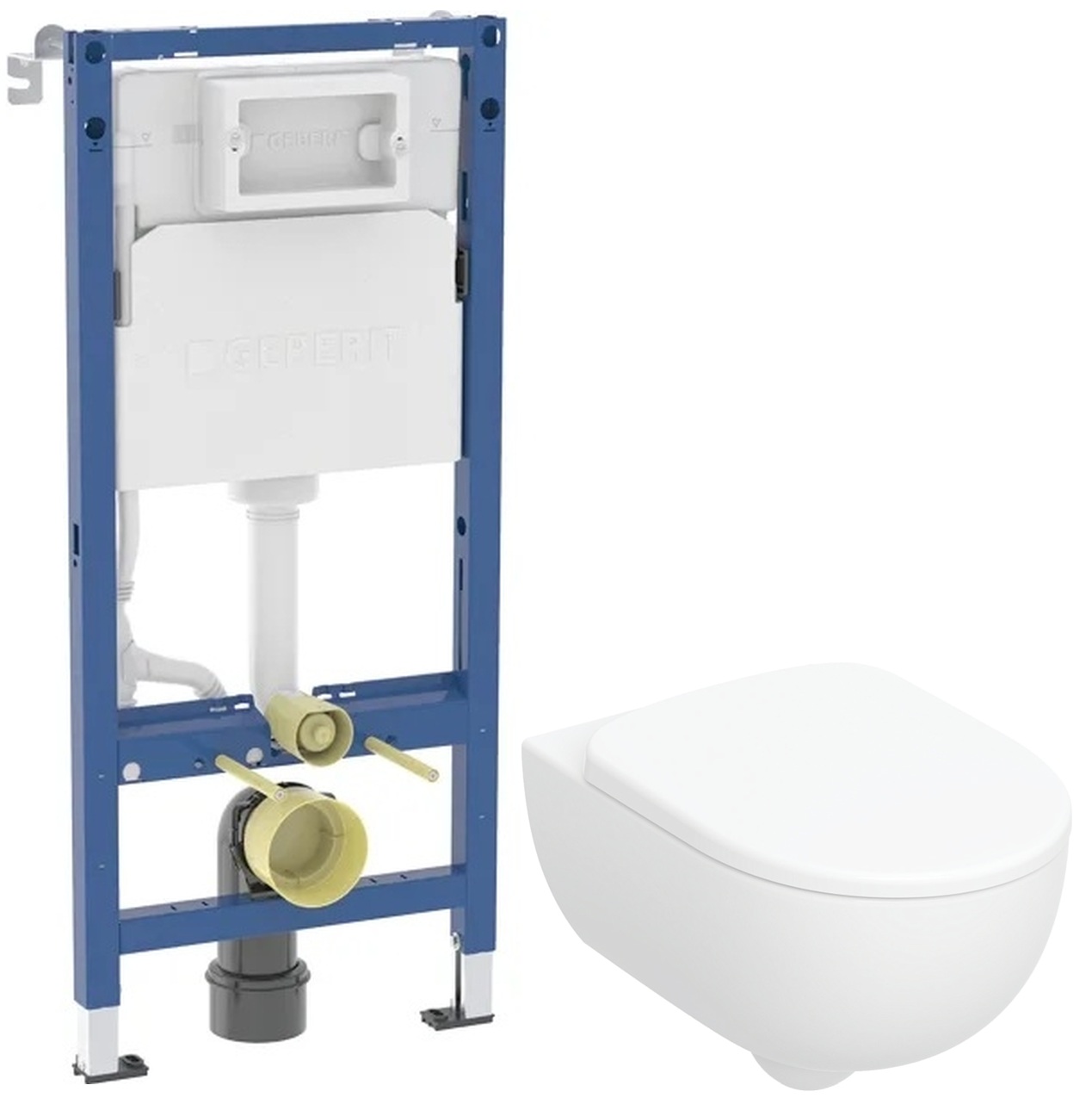Set toiletpot met softclose toiletbril Geberit Selnova Premium 502.793.00.1, inbouwframe Geberit Duofix 111.170.00.2