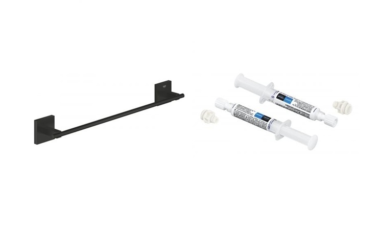 Set handdoekstang Grohe Start Cube 409872430, lijm Grohe 41128000
