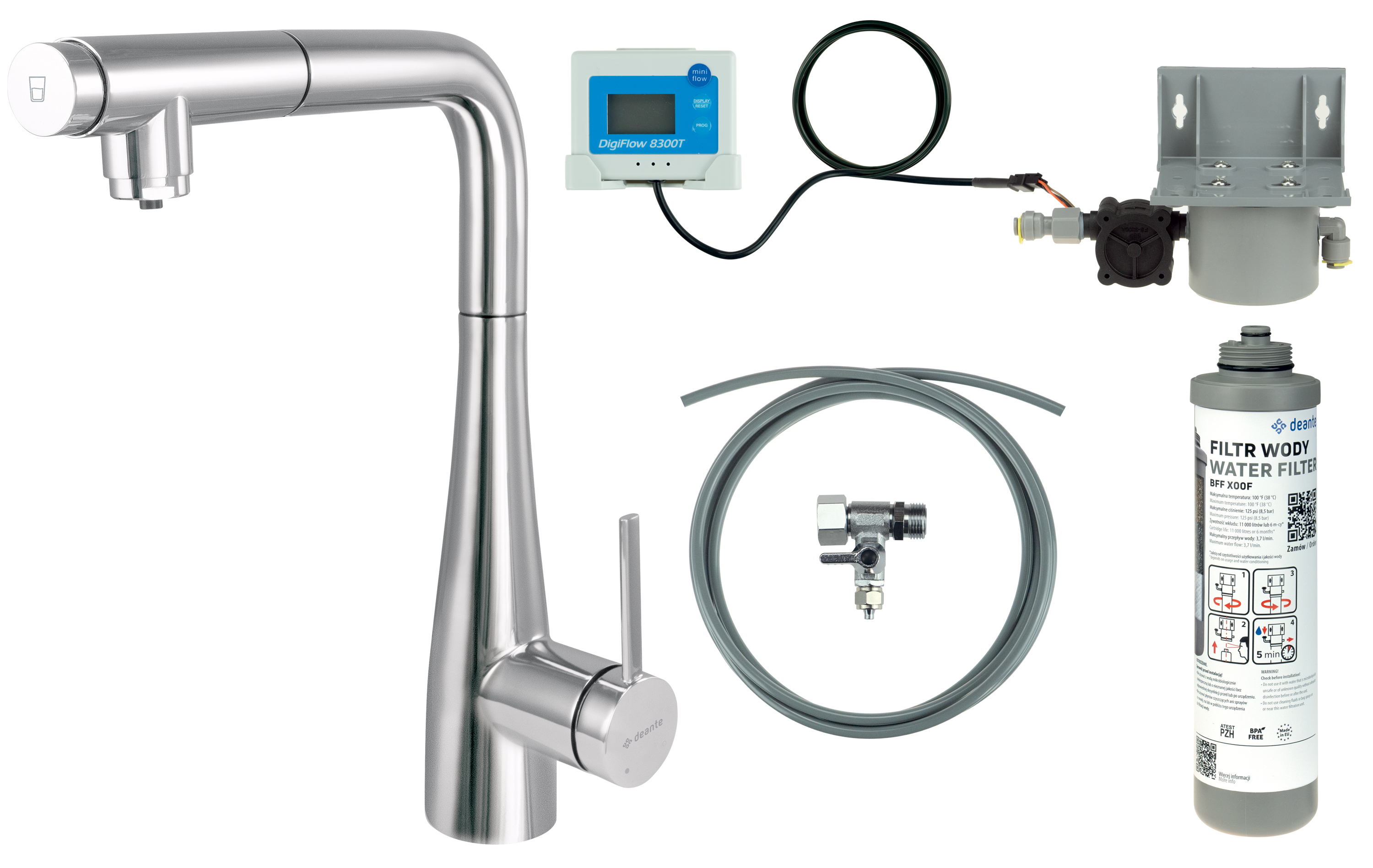 Deante Eridan keukenkraan starterkit staand chroom BREF075M