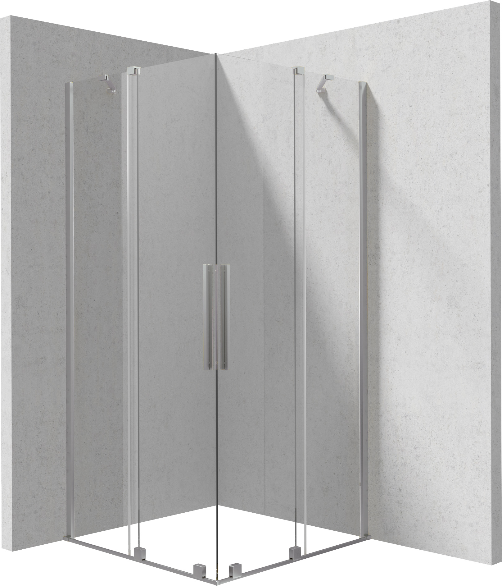 Deante Prizma douchecabine 80x80 cm vierkant geborsteld/helder glas KPNFP08P08