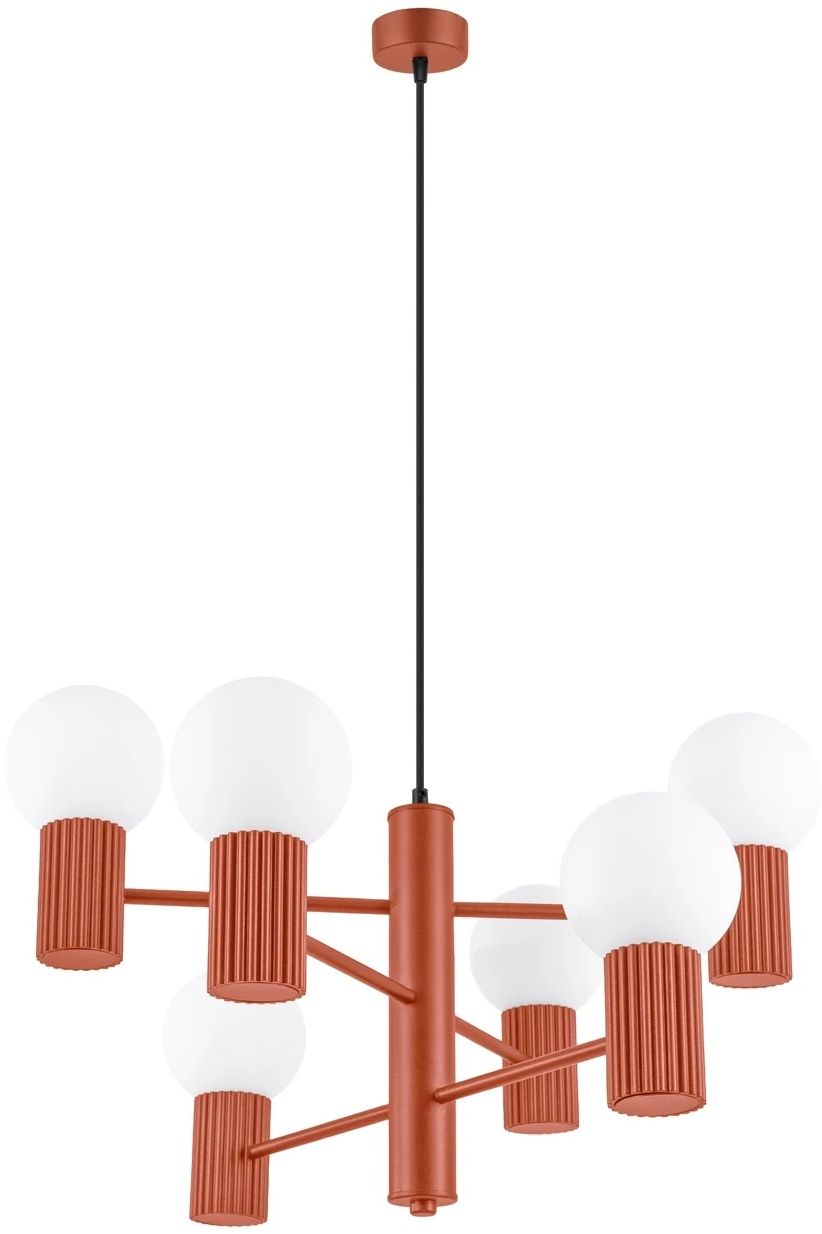 Sollux Lighting Halo hanglamp 6x8 W rood SL.1833
