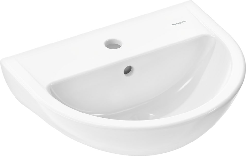 Hansgrohe GladeLake S wastafel 60x49 cm halfrond klassiek wit glans 60102450