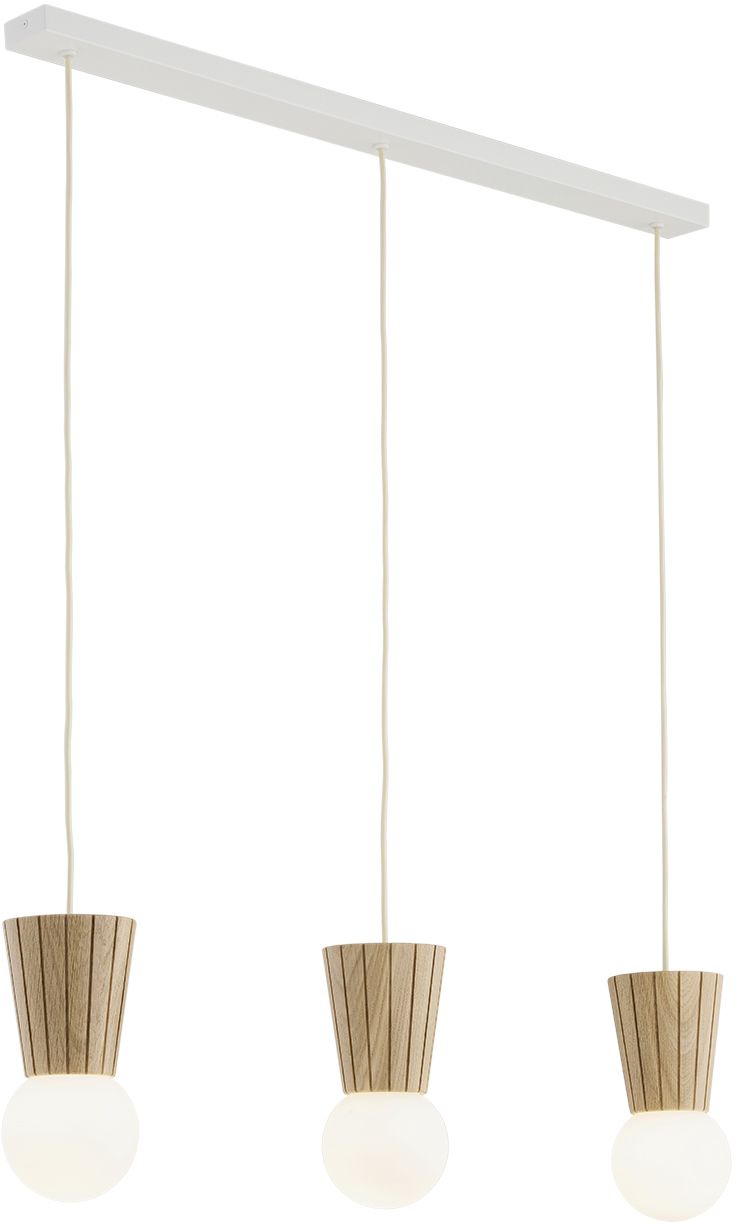 Argon Volante hanglamp 3x6 W hout-opaal 6357