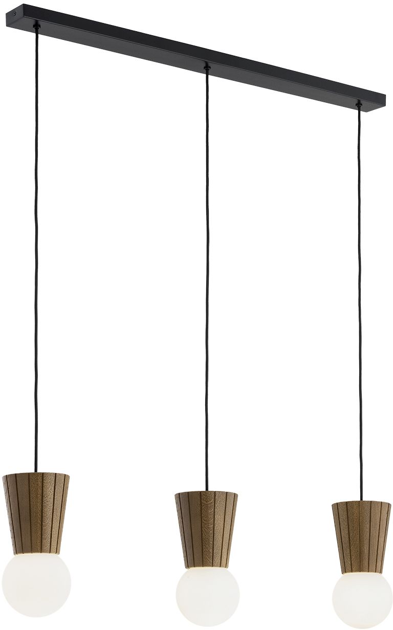 Argon Volante hanglamp 3x6 W hout-opaal 6358